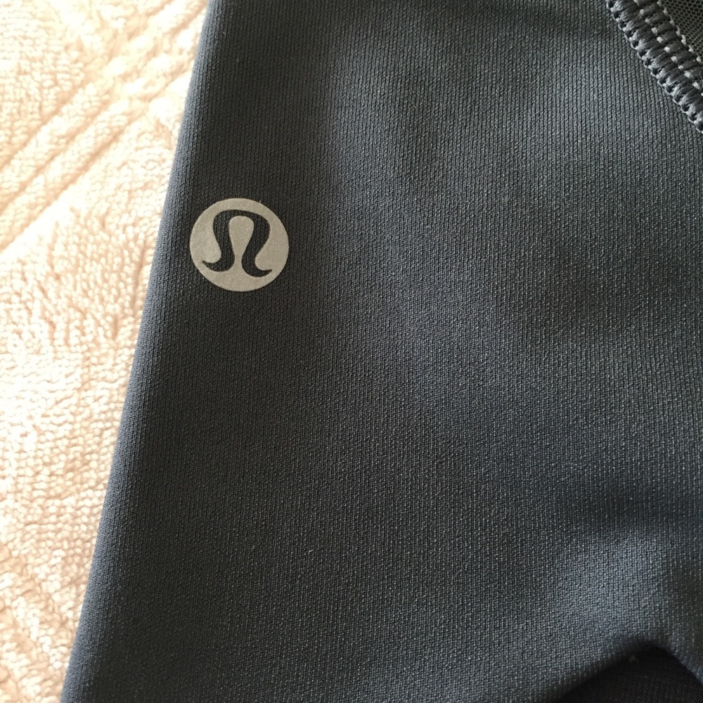 lululemon home stretch crop 19” full on luxtreme melanite grey mesh 4 - Picture 5 of 7